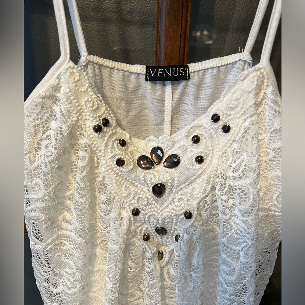 Venus White Lace Boho Tank